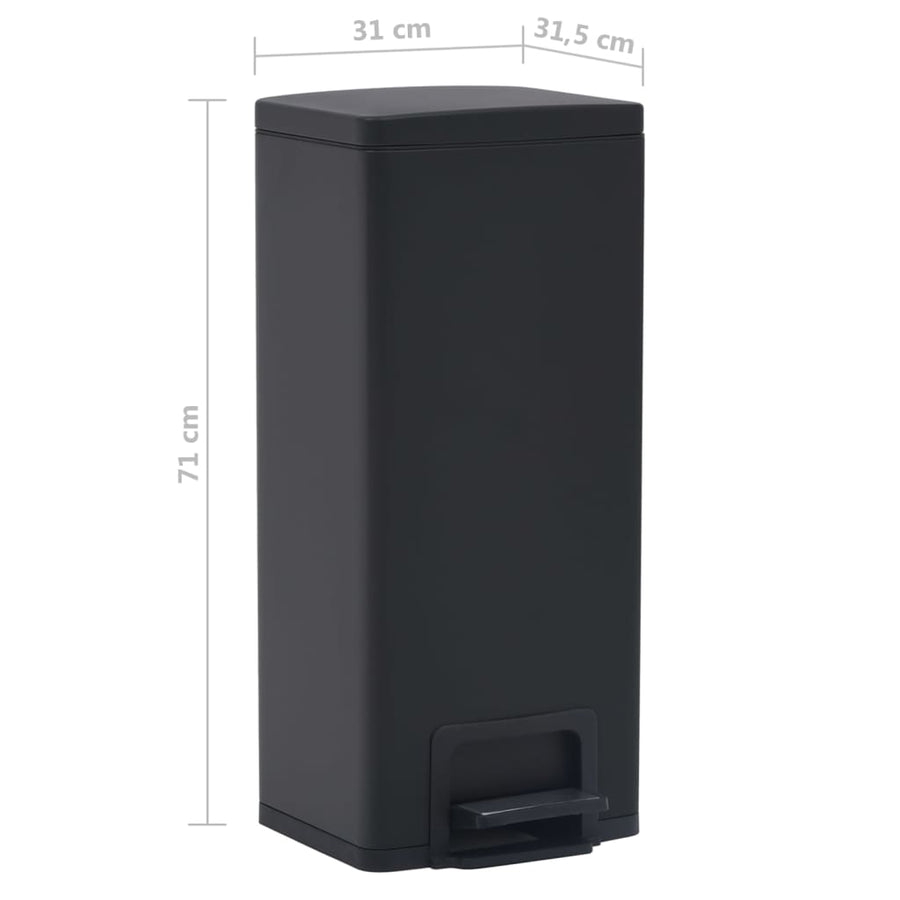 Pedaalemmer met anti-vingerafdruk 30 L RVS zwart Zwart