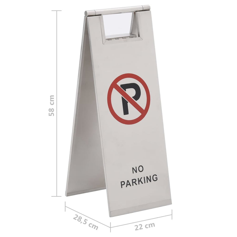 Waarschuwingsbord Niet Parkeren Inklapbaar Roestvrij Staal