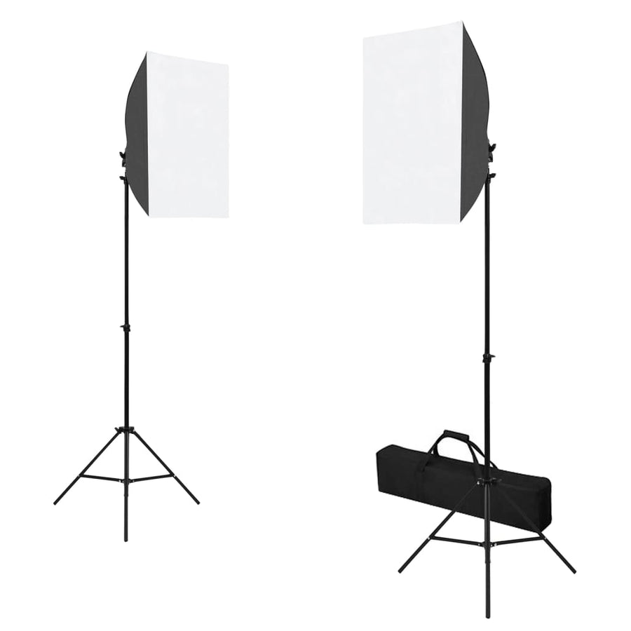 Fotostudioset Met Softboxlampen, Achtergrond En Reflector 300 x 300 cm Groen