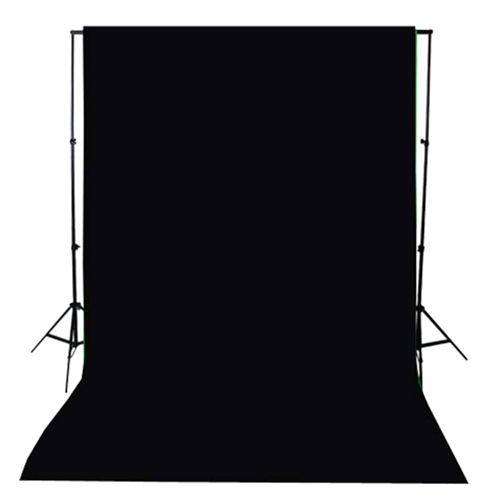 Fotostudioset Met Softboxlampen, Achtergrond En Reflector 300 x 300 cm Zwart