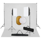 Fotostudioset Met Softboxlampen, Achtergrond En Reflector 300 x 300 cm Wit