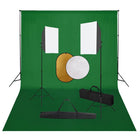 Fotostudioset Met Softboxlampen, Achtergrond En Reflector 500 x 300 cm Groen