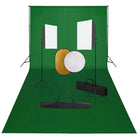 Fotostudioset Met Softboxlampen, Achtergrond En Reflector 600 x 300 cm Groen