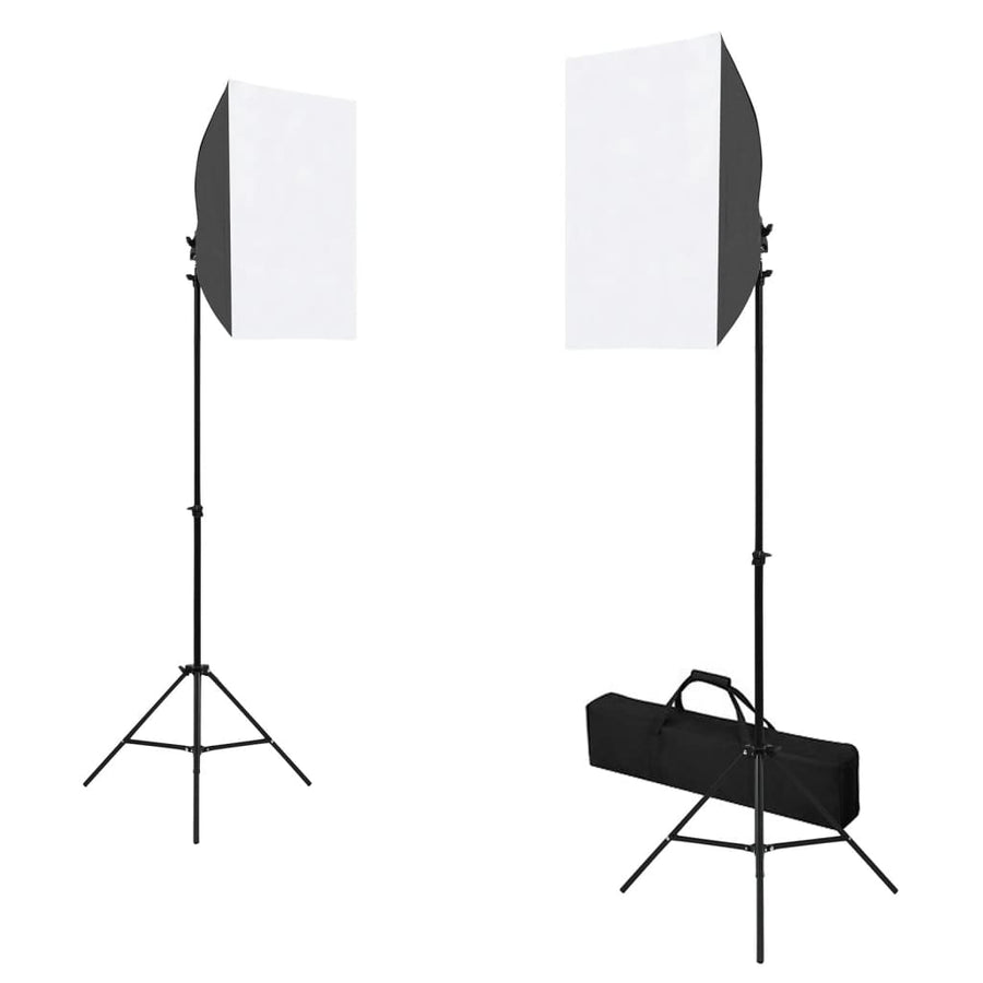 Fotostudioset Met Softboxlampen, Achtergrond En Reflector 600 x 300 cm Zwart