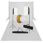 Fotostudioset Met Softboxlampen, Achtergrond En Reflector 600 x 300 cm Wit