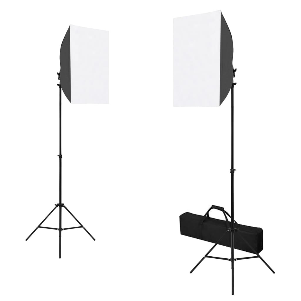 Fotostudioset Met Softboxlampen, Achtergrond En Reflector 600 x 300 cm Wit