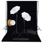 Fotostudioset Met Lampen, Paraplu's, Achtergrond En Reflector 300 x 300 cm Zwart