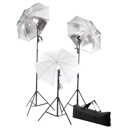 Fotostudioset Met Lampen, Paraplu's, Achtergrond En Reflector 500 x 300 cm Zwart