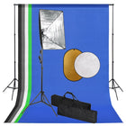 Fotostudio set softboxlampen achtergrond reflector