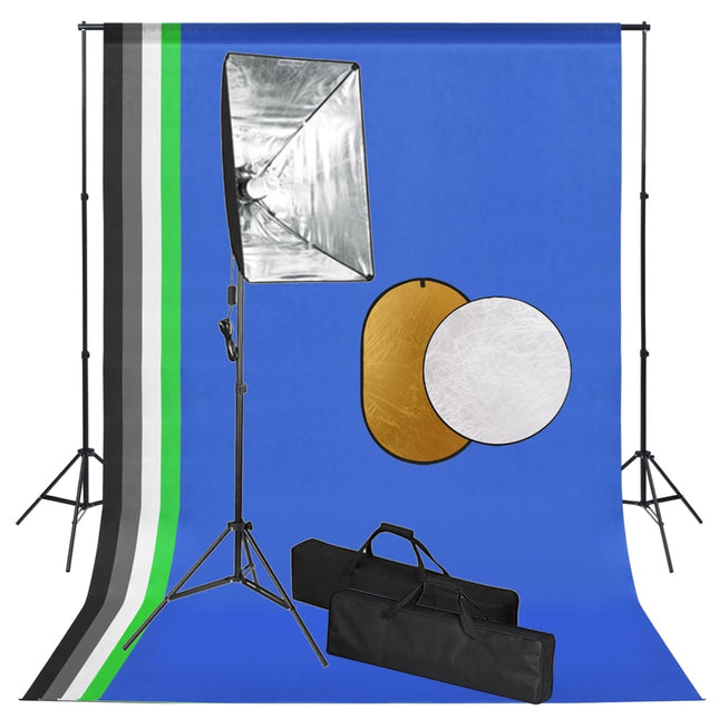 Fotostudioset Met Softboxlampen, Achtergrond En Reflector