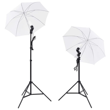 Fotostudioset Met Lampen, Paraplu's, Achtergrond En Reflector