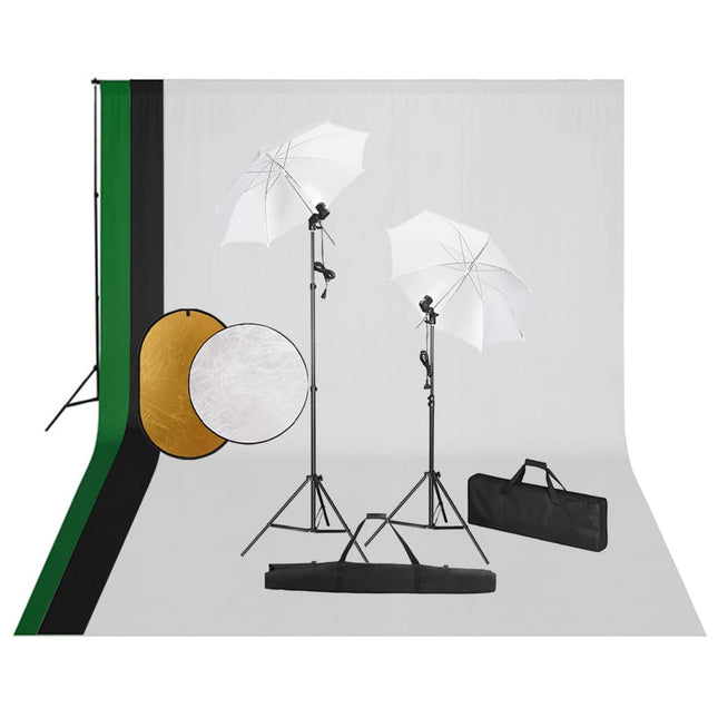 Fotostudioset Met Lampen, Achtergrond En Reflector 500 x 300 cm