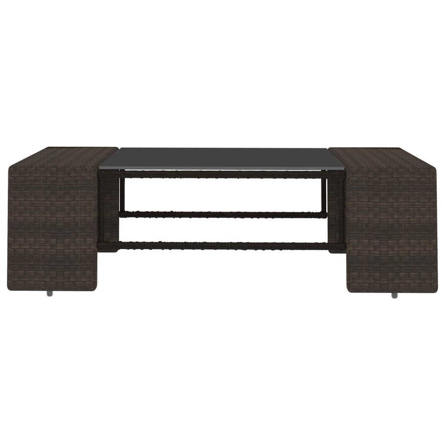 6-delige Loungeset met kussens poly rattan bruin