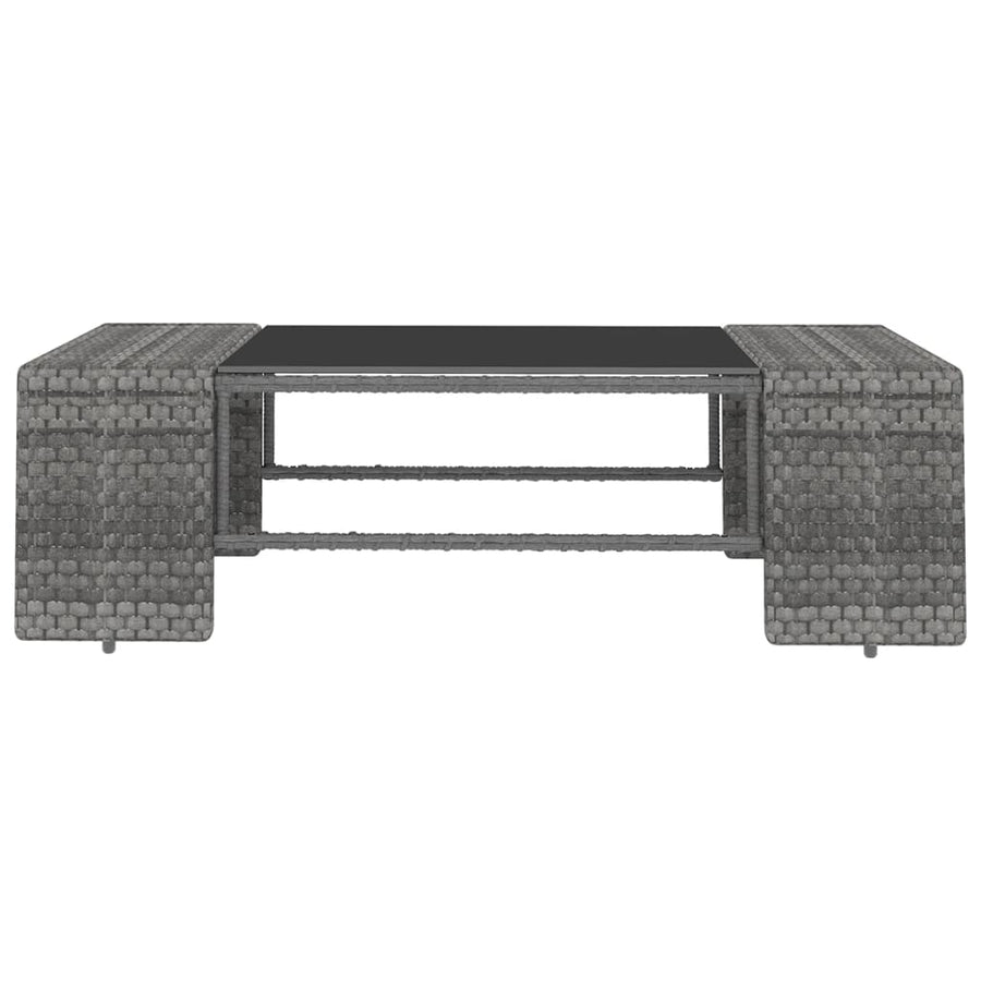 8-delige Loungeset met kussens poly rattan grijs