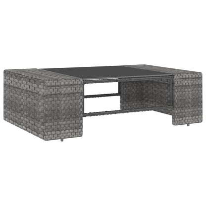 10-delige Loungeset met kussens poly rattan grijs