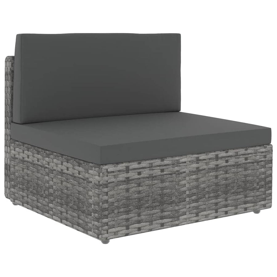 14-delige Loungeset met kussens poly rattan grijs
