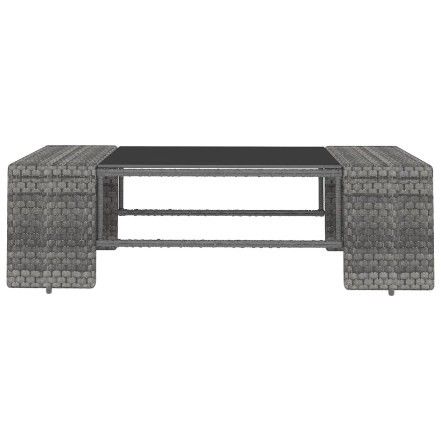 14-delige Loungeset met kussens poly rattan grijs