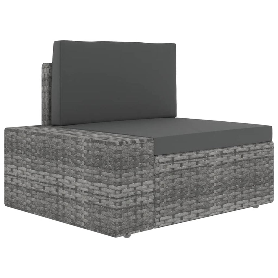 14-delige Loungeset met kussens poly rattan grijs