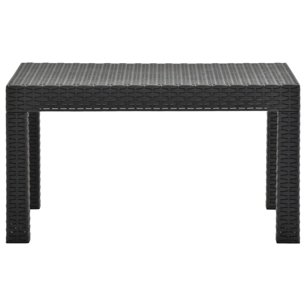 3-Delige Loungeset Met Kussens Pp Rattan Antracietkleurig 1 2x armchais + table
