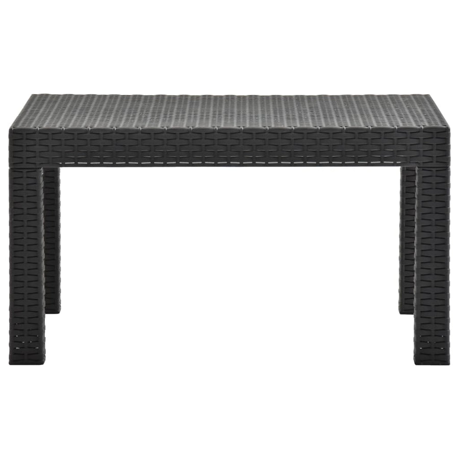 3-Delige Loungeset Met Kussens Pp Rattan Antracietkleurig 1 2x armchais + table