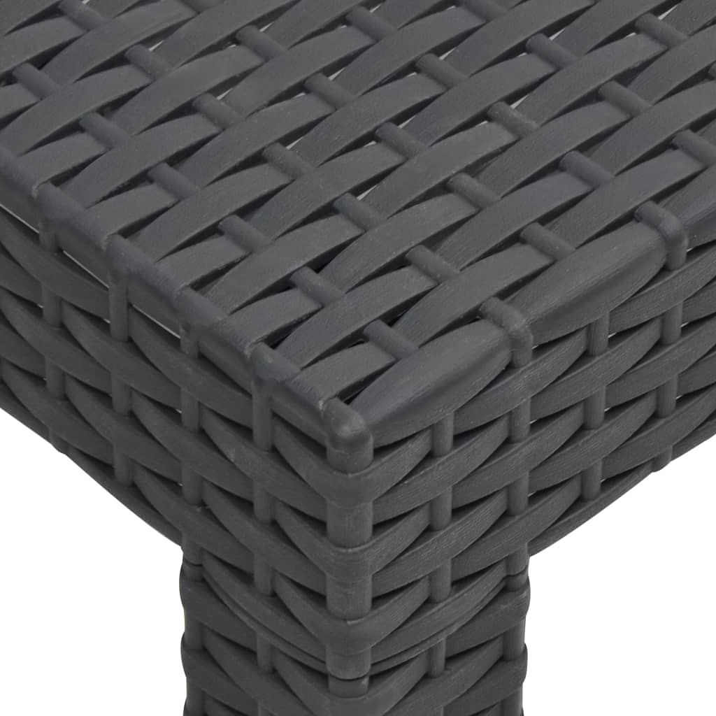 3-Delige Loungeset Met Kussens Pp Rattan Antracietkleurig 1 2x armchais + table