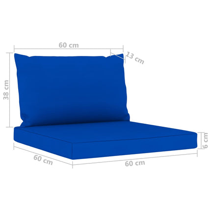 6-Delige Loungeset Met E Kussens Blauw 1 4x hoek + midden + Tafel