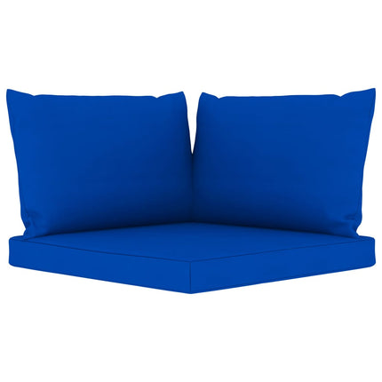 6-Delige Loungeset Met E Kussens Blauw 1 4x hoek + midden + Tafel