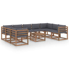 0-Delige Loungeset Met Kleurige Kussens Antraciet 1 4x hoek + 5x midden + Tafel