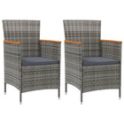 Tuinstoelen 2 stuks poly rattan grijs acaciahout