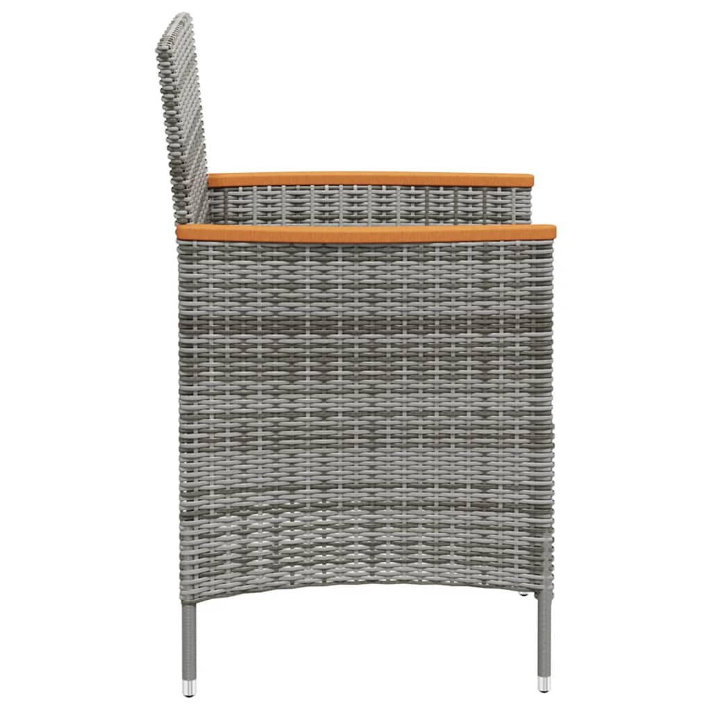 Tuinstoelen 2 st poly rattan grijs