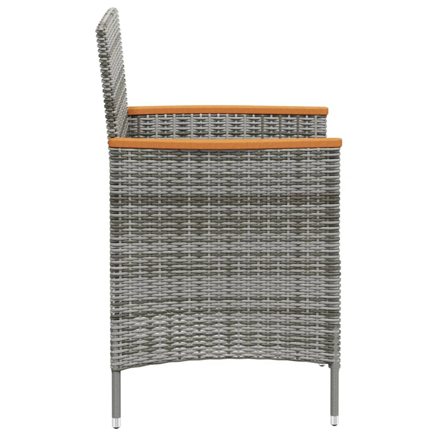 Tuinstoelen 2 st poly rattan grijs