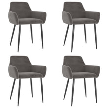 Eetkamerstoelen 4 St Fluweel Donkergrijs 4