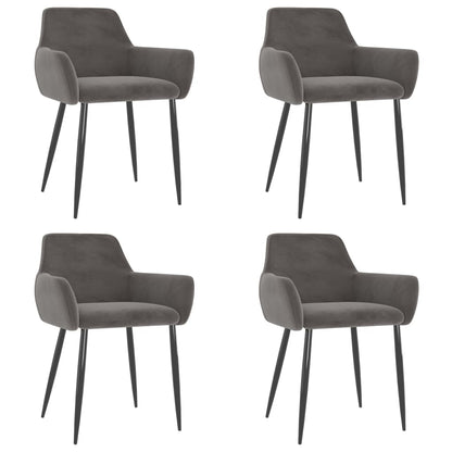 Eetkamerstoelen 4 St Fluweel Donkergrijs 4