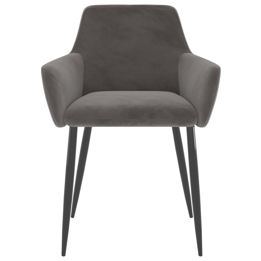 Eetkamerstoelen 4 St Fluweel Donkergrijs 4