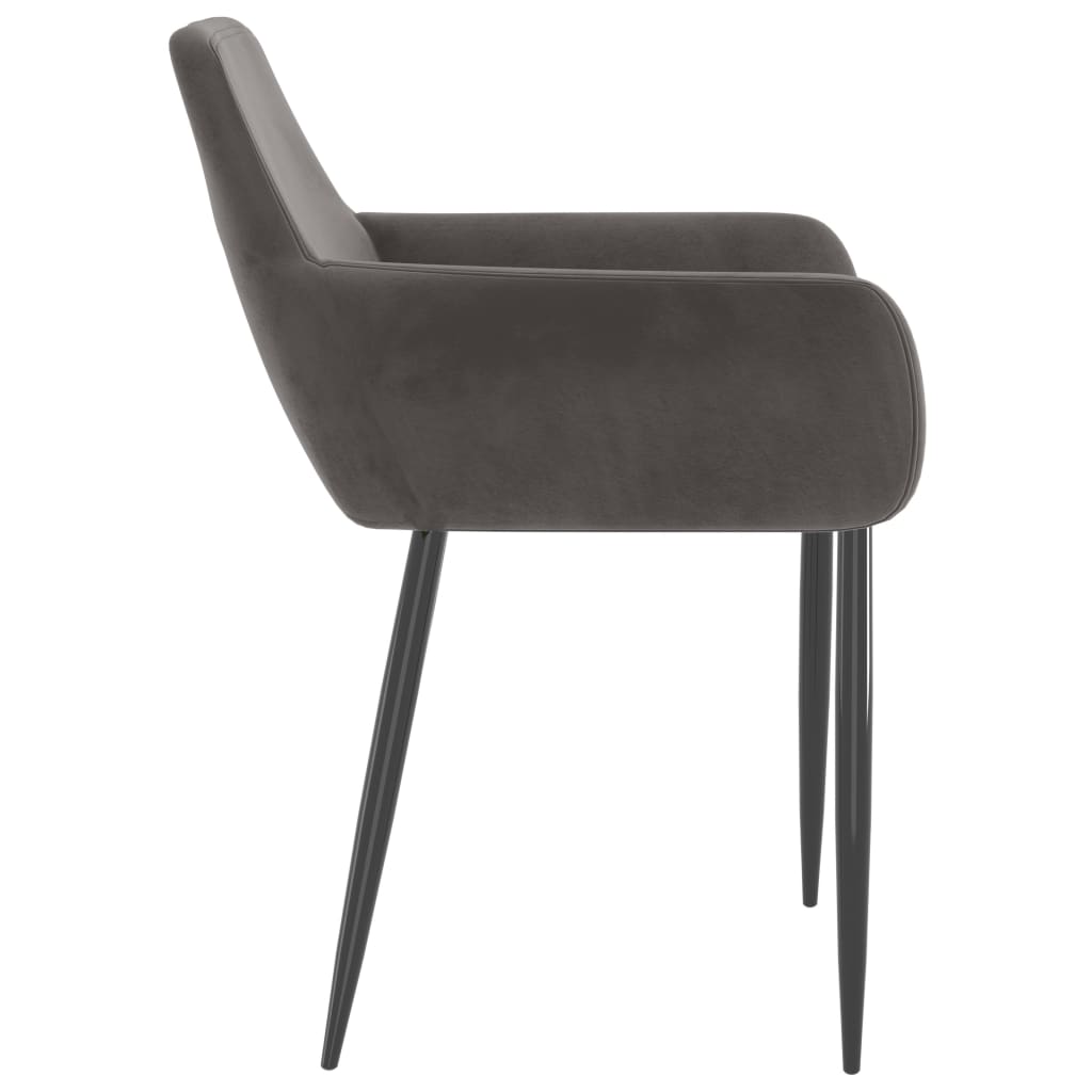 Eetkamerstoelen 4 St Fluweel Donkergrijs 4