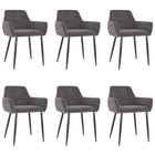 Eetkamerstoelen 6 stuks fluweel donkergrijs