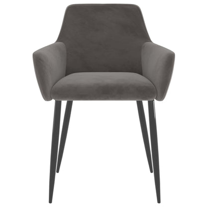 Eetkamerstoelen 6 St Fluweel Donkergrijs