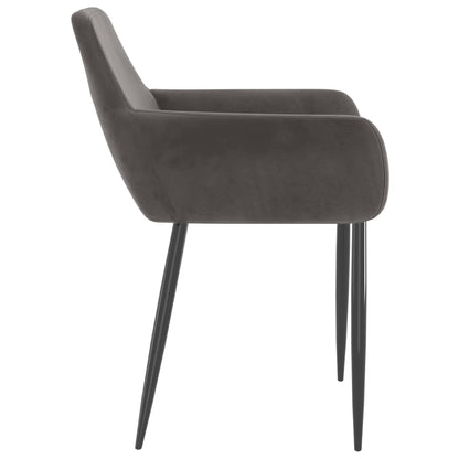 Eetkamerstoelen 6 St Fluweel Donkergrijs