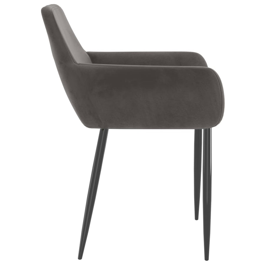 Eetkamerstoelen 6 St Fluweel Donkergrijs