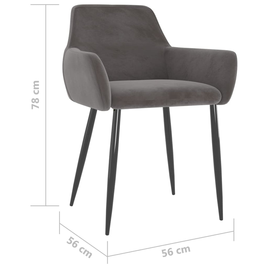 Eetkamerstoelen 6 St Fluweel Donkergrijs