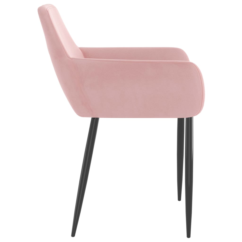 Eetkamerstoelen 4 St Fluweel Roze 4