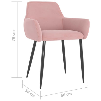 Eetkamerstoelen 4 St Fluweel Roze 4