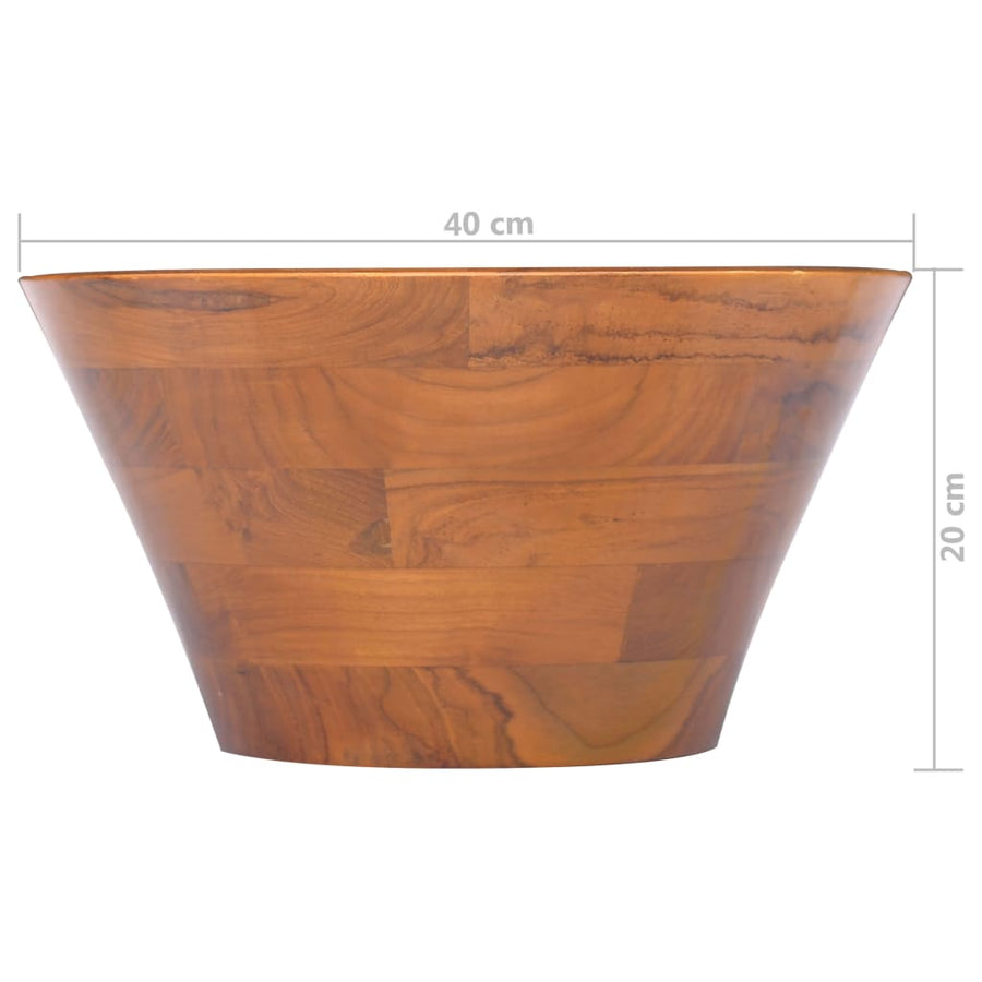 Wastafel Ø40X20 Cm Massief Teakhout