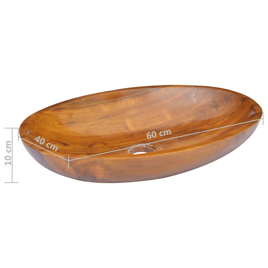 Wastafel 60X40X10 Cm Massief Teakhout