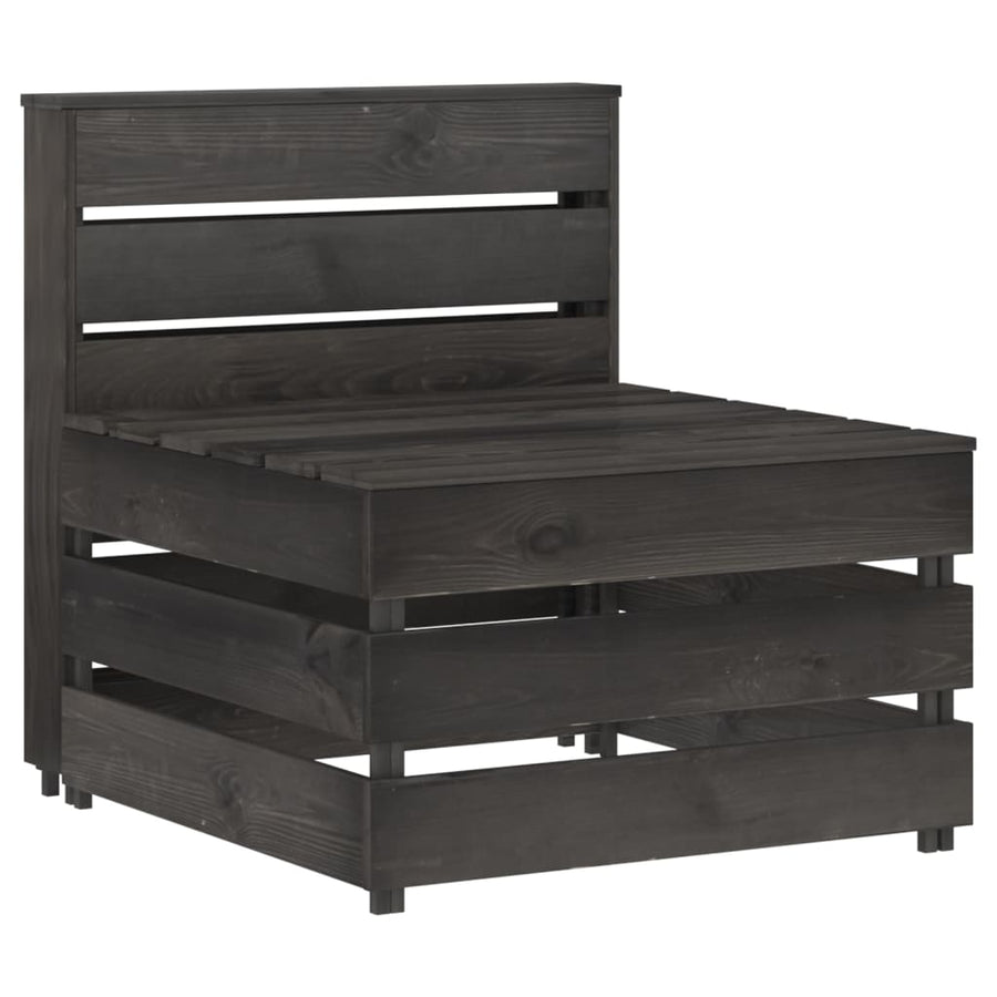 Tuin Pallet Geïmpregneerd Grenenhout Grijs Middenbank