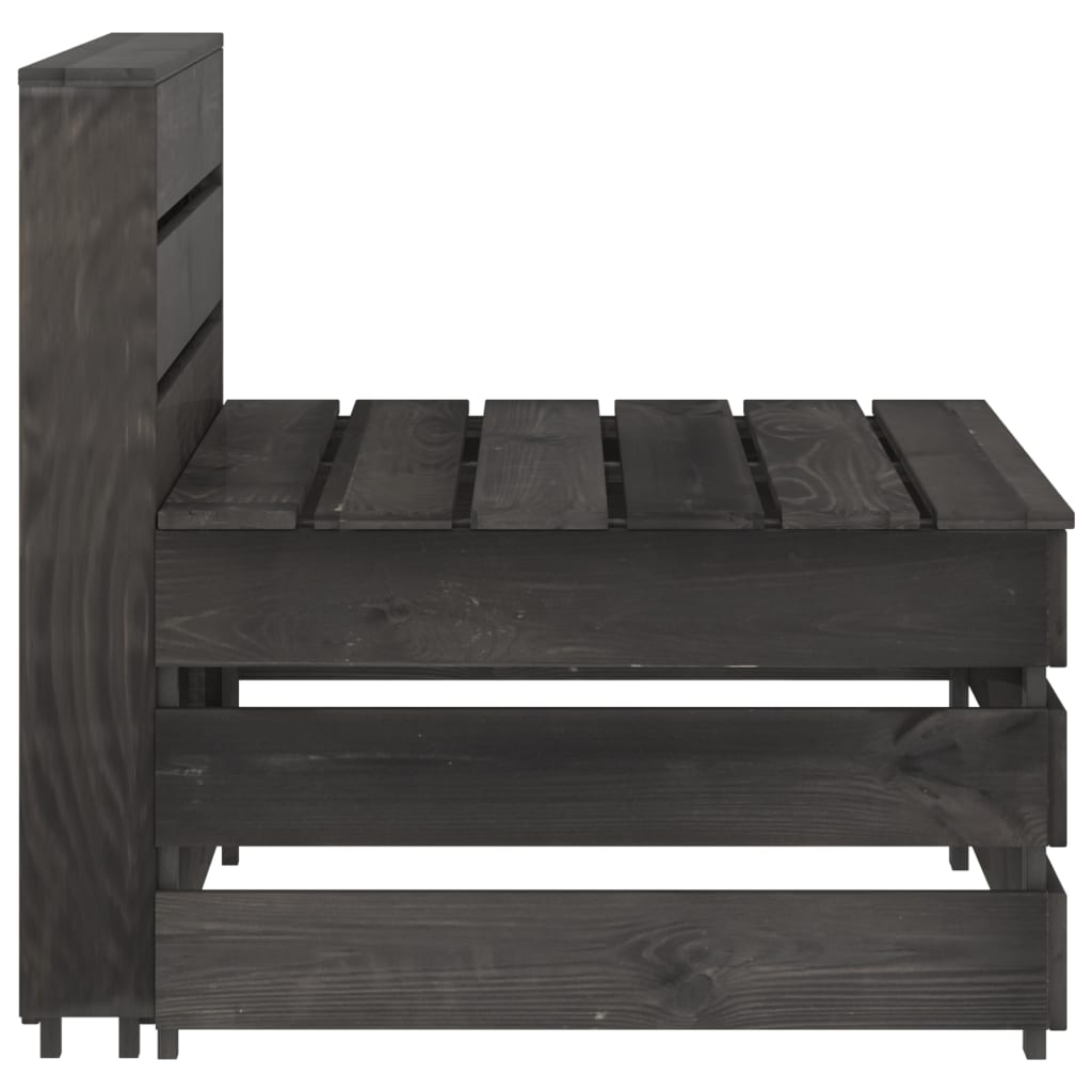 Tuin Pallet Geïmpregneerd Grenenhout Grijs Middenbank