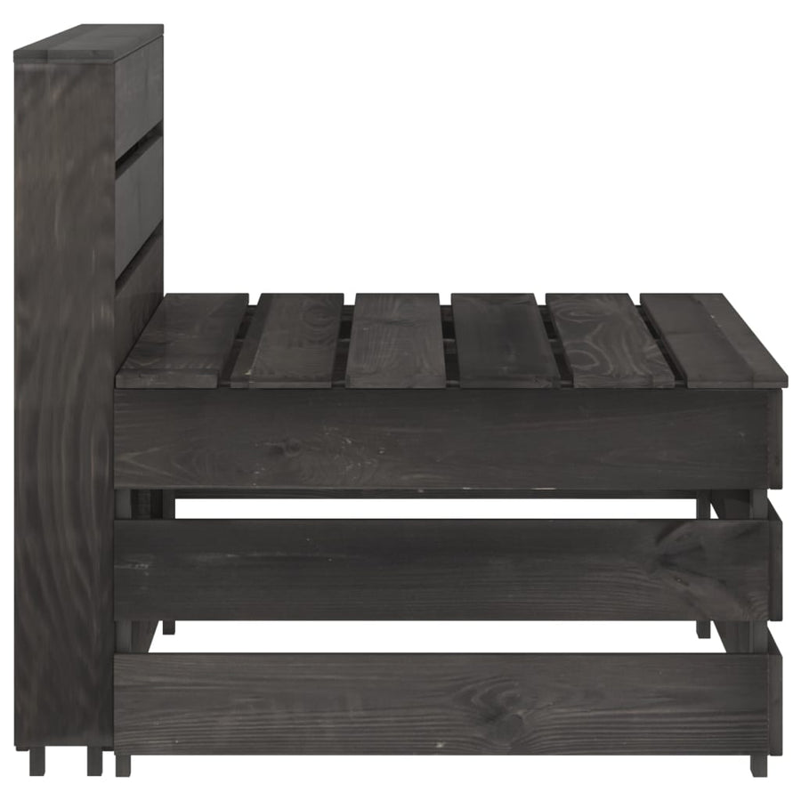 Tuin Pallet Geïmpregneerd Grenenhout Grijs Middenbank