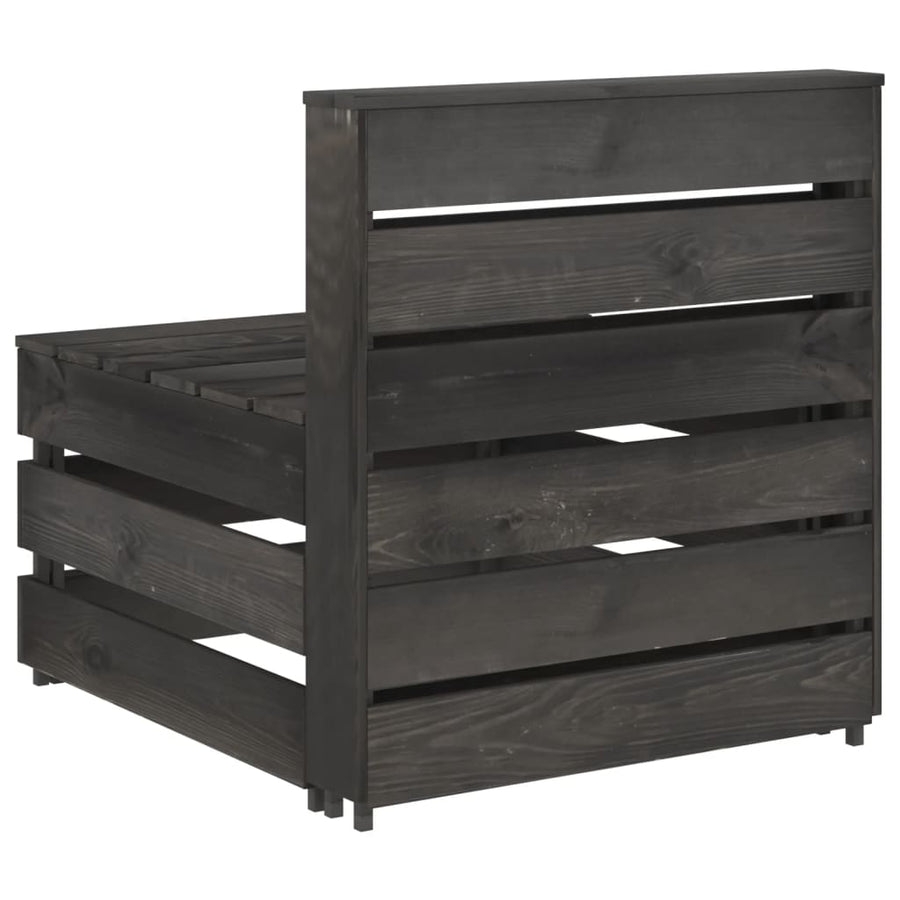Tuin Pallet Geïmpregneerd Grenenhout Grijs Middenbank
