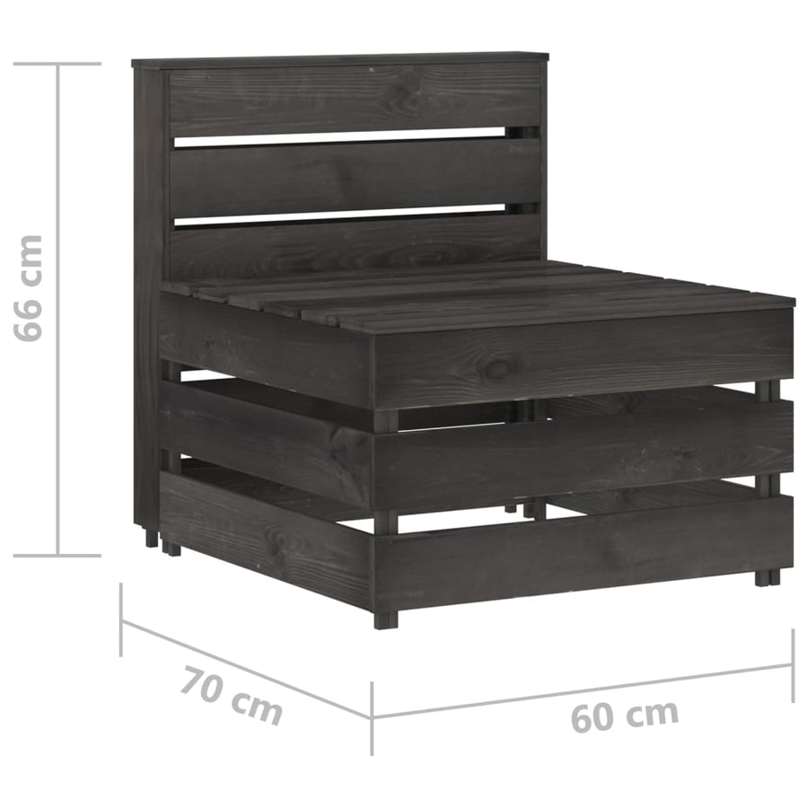 Tuin Pallet Geïmpregneerd Grenenhout Grijs Middenbank
