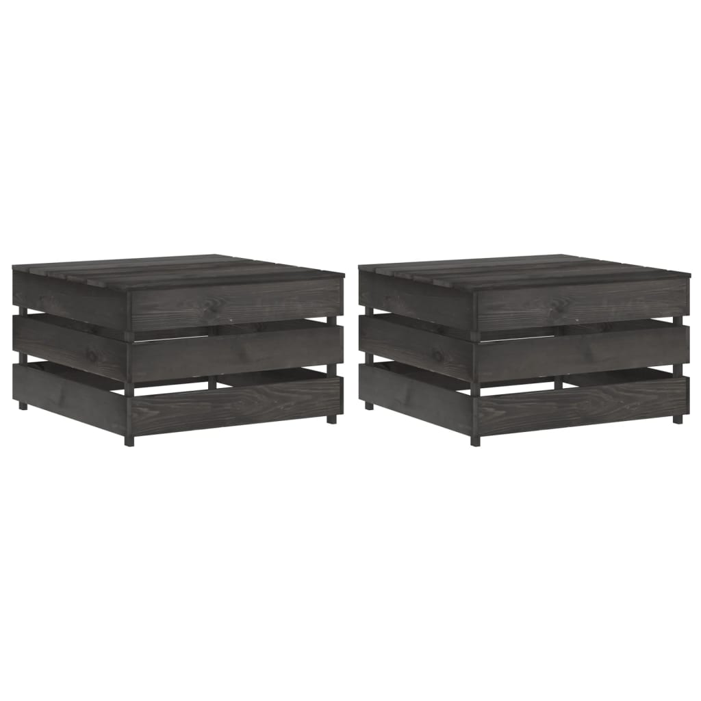 Tuintafels 2 St Pallet Geïmpregneerd Grenenhout Grijs Tafel (2 st)